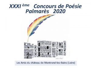 me XXXI Concours de Posie Palmars 2020 Les