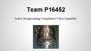 Team P 16452 Active Reciprocating Compressor Valve Assembly