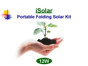 i Solar Portable Folding Solar Kit 12 W