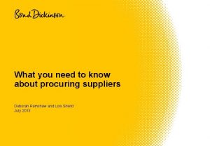 What you need to know about procuring suppliers