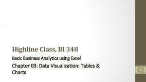 Highline Class BI 348 Basic Business Analytics using