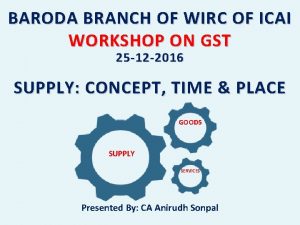 BARODA BRANCH OF WIRC OF ICAI WORKSHOP ON