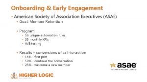 Onboarding Early Engagement American Society of Association Executives