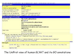 The Uni Prot view of human GLYAT and