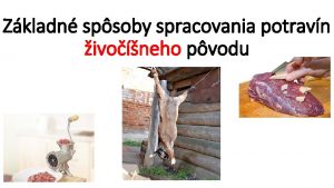 Zkladn spsoby spracovania potravn ivoneho pvodu Kuchynsk opracovanie