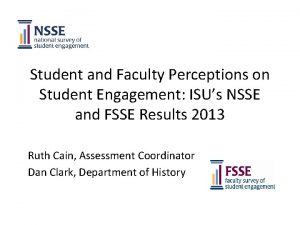 Student and Faculty Perceptions on Student Engagement ISUs