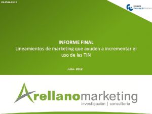 PE 0536 03 12 INFORME FINAL Lineamientos de