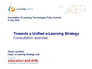 Association of Learning Technologies Policy Summit 8 July