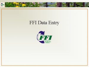 FFI Data Entry FFI Data Entry Content FFI