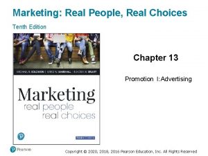 Marketing Real People Real Choices Tenth Edition Chapter