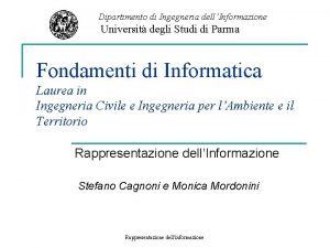 Dipartimento di Ingegneria dellInformazione Universit degli Studi di