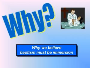 Why we believe baptism must be immersion Sprinkle
