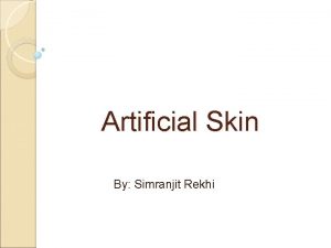 Artificial Skin By Simranjit Rekhi Functions of Skin