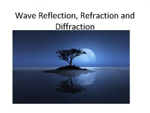 Wave Reflection Refraction and Diffraction Reflection If a