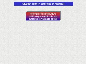 Situacin poltica y econmica en Nicaragua Ausencia de