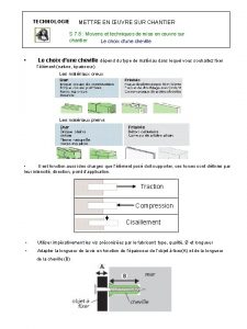 TECHNOLOGIE METTRE EN UVRE SUR CHANTIER S 7