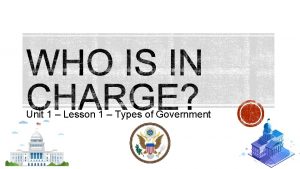 Unit 1 Lesson 1 Types of Government Civics