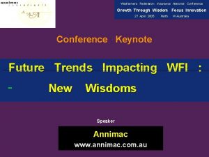 Wesfarmers Federation Insurance National Conference Growth Through Wisdom