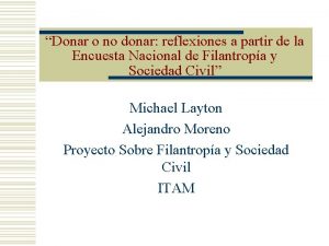 Donar o no donar reflexiones a partir de