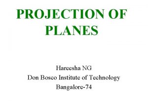 PROJECTION OF PLANES Hareesha NG Don Bosco Institute