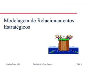 Modelagem de Relacionamentos Estratgicos Jaelson Castro 2000 Engenharia