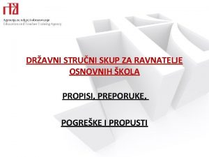 DRAVNI STRUNI SKUP ZA RAVNATELJE OSNOVNIH KOLA PROPISI