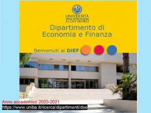 Anno accademico 2020 2021 https www uniba itricercadipartimentidse