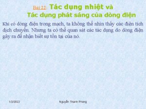 Bi 22 Tc dng nhit v Tc dng