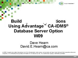 Building Web Applications Using Advantage CAIDMS Database Server