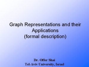Graph Representations and their Applications formal description Dr