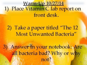 WarmUp 102714 1 Place Vitamin C lab report