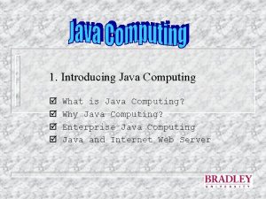 1 Introducing Java Computing What is Java Computing