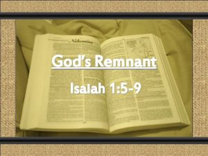 Comunicacin y Gerencia Gods Remnant Isaiah 1 5