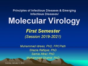 Principles of Infectious Diseases Emerging Infectious Diseases Molecular