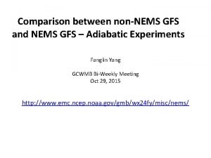 Comparison between nonNEMS GFS and NEMS GFS Adiabatic