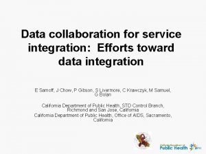 Data collaboration for service integration Efforts toward data