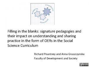 Filling in the blanks signature pedagogies and their