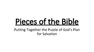 Pieces of the Bible Putting Together the Puzzle