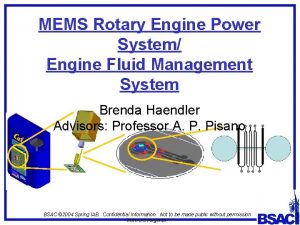 MEMS Rotary Engine Power System Engine Fluid Management