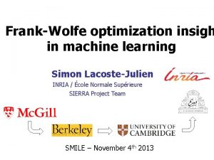 FrankWolfe optimization insigh in machine learning Simon LacosteJulien