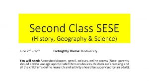 Second Class SESE History Geography Science June 2