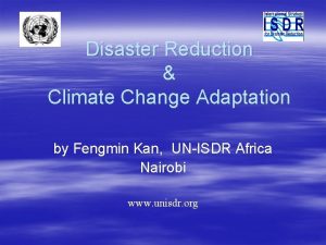 Disaster Reduction Climate Change Adaptation by Fengmin Kan