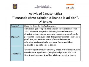 Actividad 1 matemtica Pensando cmo calcular utilizando la