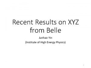 Recent Results on XYZ from Belle Junhao Yin