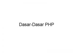 DasarDasar PHP Yang Akan Kita Pelajari Konsep pemrograman