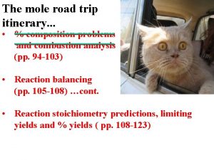 The mole road trip itinerary composition problems and