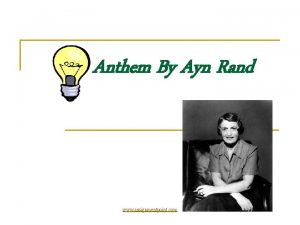 Anthem By Ayn Rand www assignmentpoint com Ayn