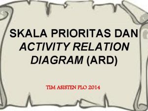 SKALA PRIORITAS DAN ACTIVITY RELATION DIAGRAM ARD TIM