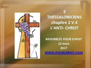 2 THESSALONICIENS chapitre 2 V 4 LANTI CHRIST