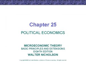 Chapter 25 POLITICAL ECONOMICS MICROECONOMIC THEORY BASIC PRINCIPLES